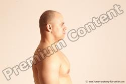 Nude Man White Detailed photos Slim Bald Dynamic poses Realistic